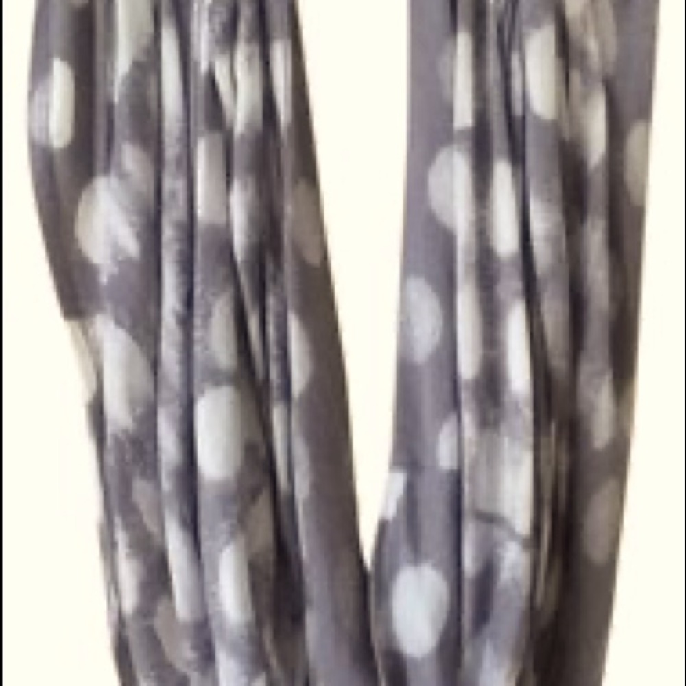 Grey polka dot scarf